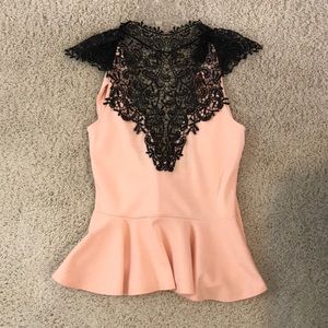 Peach peplum top